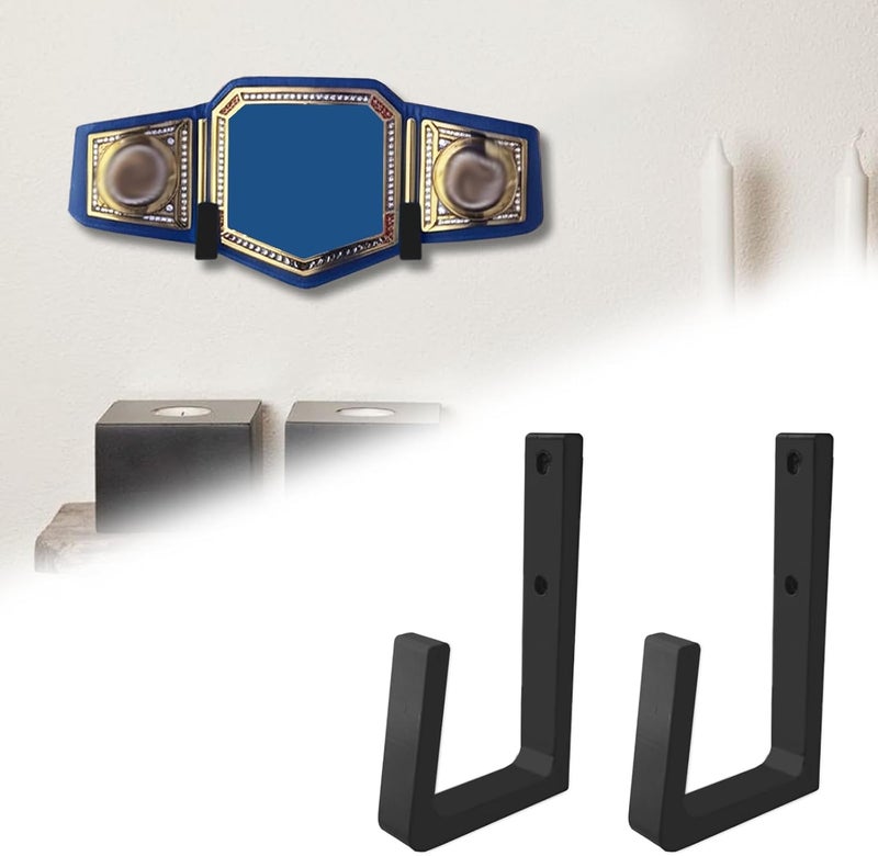NATUHODE Wrestling Championship Belt Display Holder for Wall, Belt Horizontal Wall Mount Organizer, Wall Mounted Belt Display for Wrestlers Championship Hanging Display - Image 1